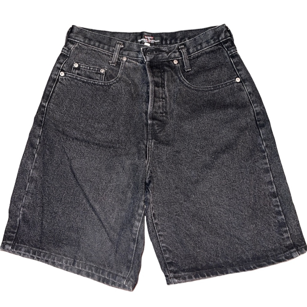 Vintage guess womens black jean shorts size 1 Georges Marciano 1990s mom